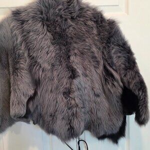 Handmade Reversible Leather & Shearling Capelet or Mantle